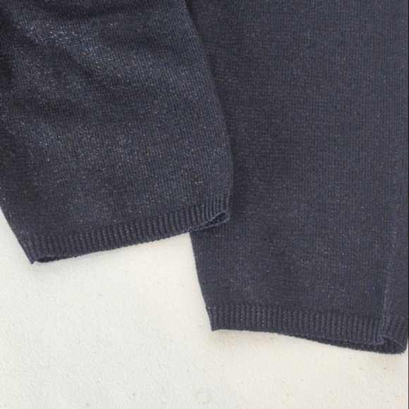 Carole Little Vintage Silk Blend Black Shimmer 3/4 Sleeve Top - Size XL - Picture 5 of 9